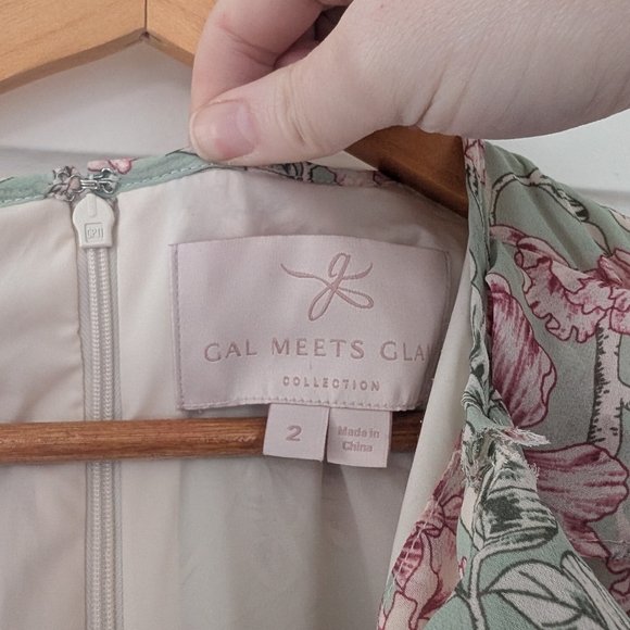 Gal Meets Glam Shelby Green Floral Maxi Dress Size 2 - Picture 8 of 10